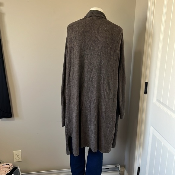 BAREFOOT DREAMS Cozychic Lite Coastal Cardigan #480 Brown Gray Sz 1X - Picture 4 of 11